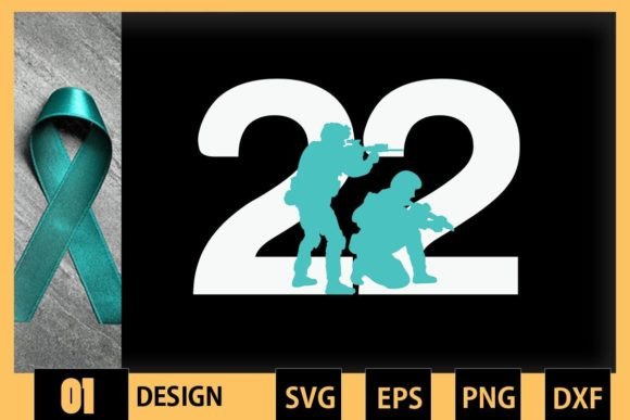 22 A Day Soldier Veteran PTSD Awareness Graphics