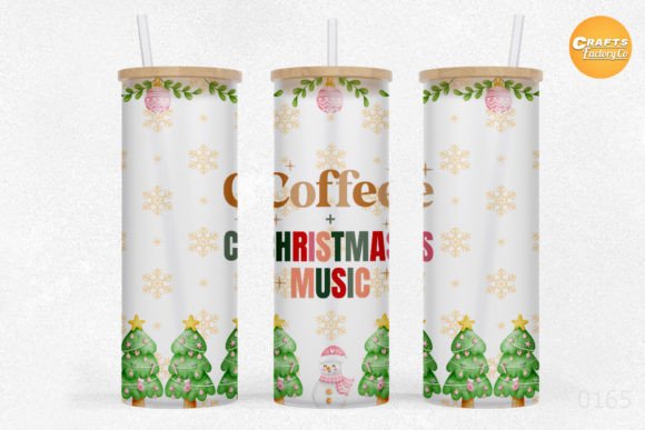 25 Oz Libbey Glass Can Christmas Music Graphics for Crafts