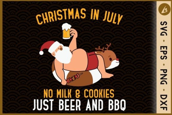 Christmas in July Just Beer and BBQ Graphics