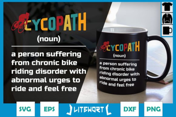 Cycopath Funny Bike Cycle Cyclist Quote Graphics for Crafts