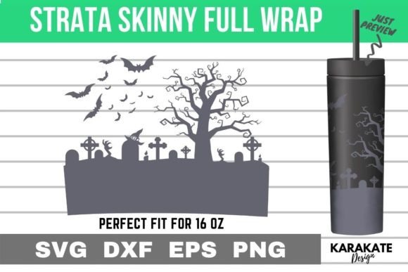 Halloween Grave 16 Oz Strata Skinny Wrap: Graphics for Crafts