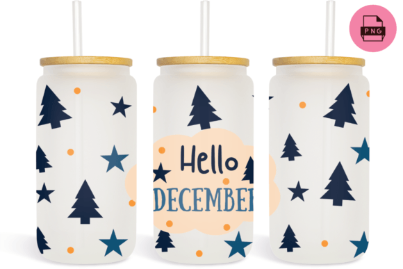 Hello December Christmas Libbey Glass Graphics