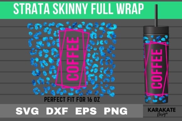 Leopard Coffee Graphics: Strata Skinny Wrap for Crafts