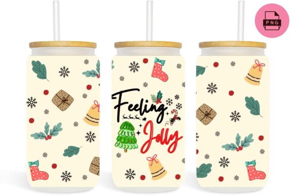 Libbey Glass Can Feeling Jolly Christmas Graphics & Print Templates