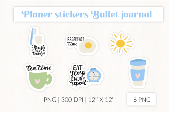 Morning Routine Stickers: Graphics & Print Templates