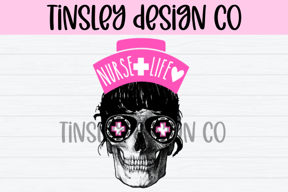 Nurse Nursing RN Skull Hat Medical PNG Graphics for Crafts
