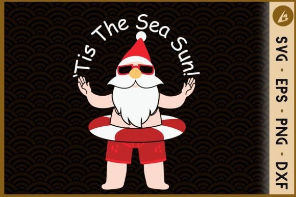 Santa Claus Tis the Sea-Sun Xmas in July Graphics