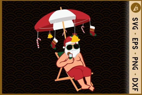 Santa Summer Swimsuit Xmas in July Graphics & Crafts