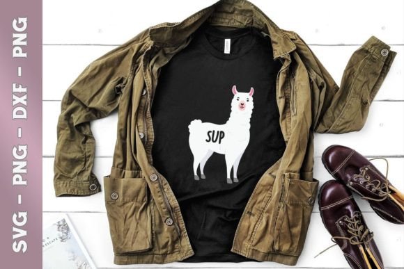 Sup No Drama Llama Graphics for T-Shirt Designs