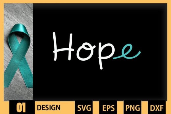 Teal Ribbon Hope PTSD Awareness Graphics & Crafts
