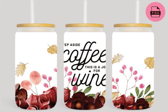 Wine Quote & Flowers Graphics: Print Templates for Editorial Polish